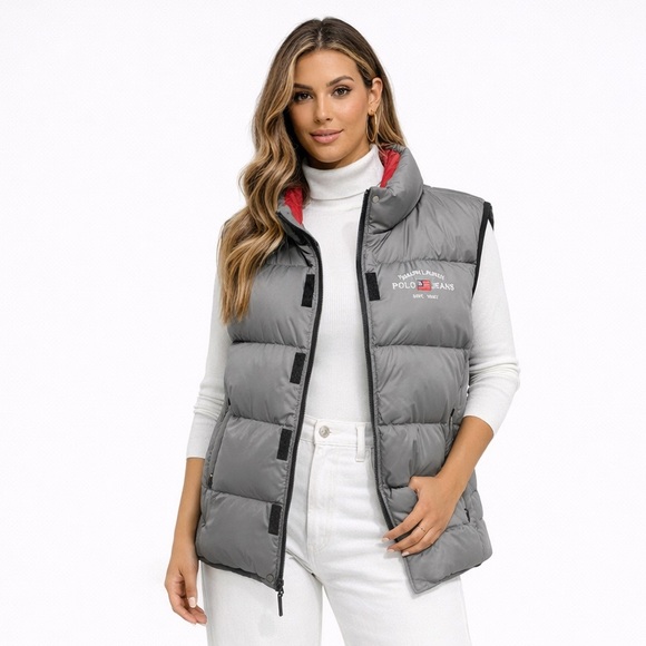 Ralph Lauren Jackets & Blazers - Ralph Lauren Polo Jeans Gray Vest with Red Lining Small New Down Filling